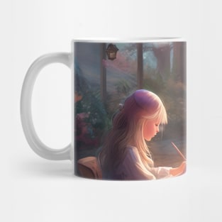 The Enchantment of Fantasy: A Magical Journey with a Dreaming Unicorn and an Adventurous Child in a Dream World Mug